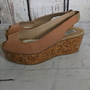 Max Mara Wedge Platform Peep Toe Italy Size 39 Women’s